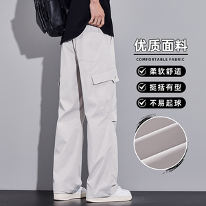 休闲美式直筒工装裤男士2026秋冬薄款伞兵cleanfit裤子Z2521-P40图片