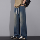 特批美式牛仔裤新款男春款宽松阔腿高街裤子潮直筒长裤Z2507-P35，男装牛仔裤，星座509