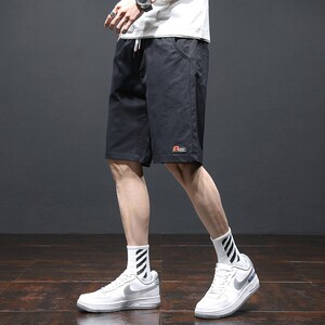 短裤男夏季潮流宽松百搭休闲运动五分裤薄款ins港风裤子Z6611-P35