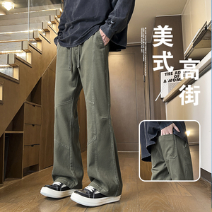 美式微喇牛仔裤男款高街痞帅vibe修身显高显瘦秋季长裤Z9871-P45