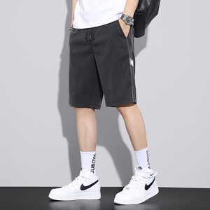 休闲短裤男夏季薄款宽松外穿中裤莱赛尔男士五分裤Z8862-P40图片