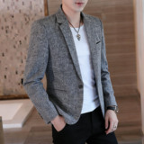 男士休闲西服男韩版修身潮流小西装春季英伦风青年外套YZ003-P65，男装西服套装，星座509