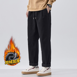 休闲裤男款秋冬季微锥纯棉工装裤美式直筒长裤Z9886-P40/加绒P50图片