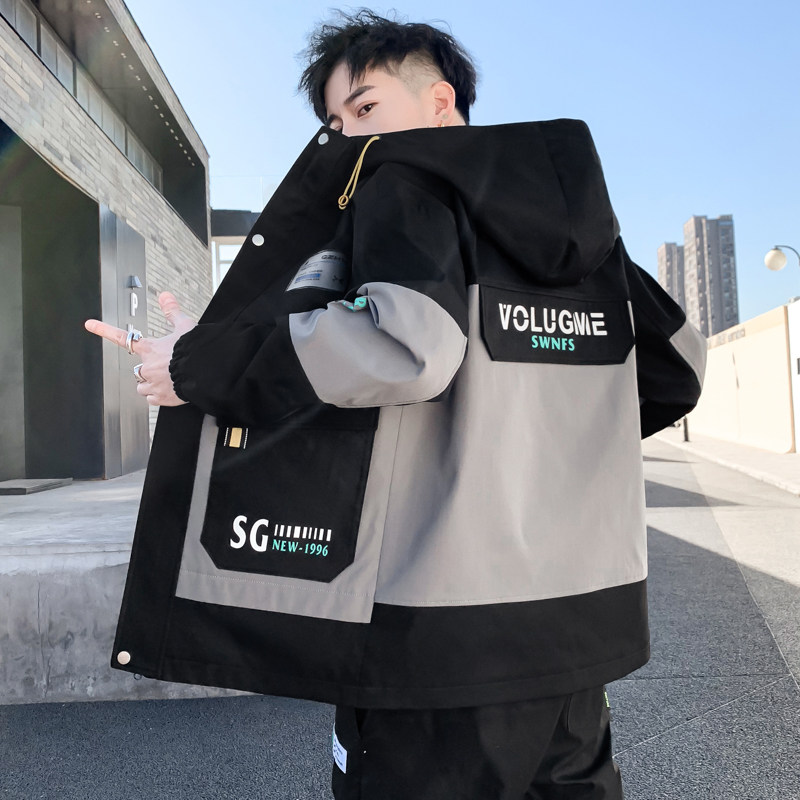 男士外套新款春秋季韩版潮流工装上衣服休闲潮牌夹克DS213-P65图片