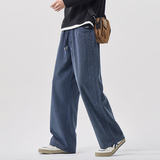 天丝阔腿休闲裤男士2025秋季新款宽松直筒条纹运动长裤Z2593-P50，女装休闲裤，星座509