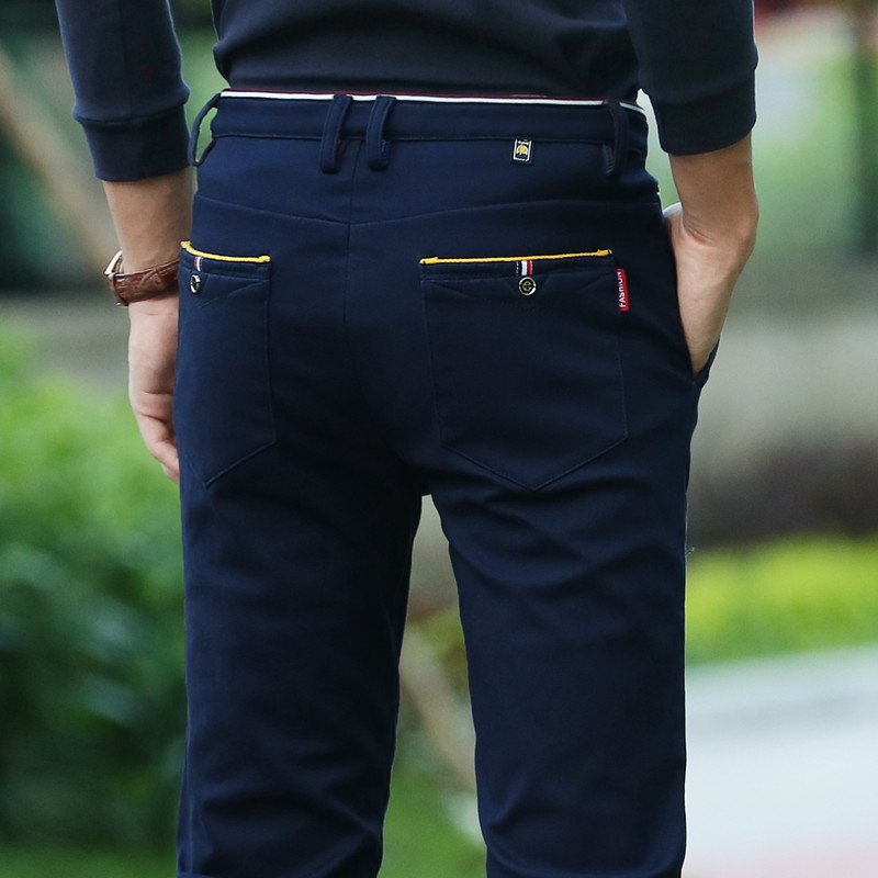常年不断货 97.1%纯棉男士商务直筒休闲青年男长裤 四季款986图片