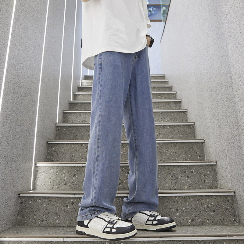 （特价）秋冬莱赛尔天丝薄款牛仔裤男直筒宽松垂感阔腿裤YB01-P30,男装牛仔裤,星座509