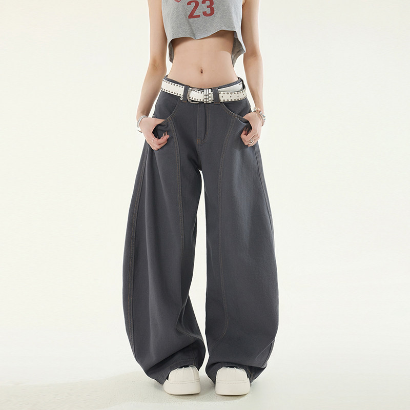 美式廓形弯刀牛仔裤2025秋季新款宽松高个子阔腿工装裤YD9013-P65，男装牛仔裤，星座509