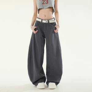 美式廓形弯刀牛仔裤2025秋季新款宽松高个子阔腿工装裤YD9013-P65，男装牛仔裤，星座509