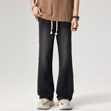 2026年春季微喇叭直筒牛仔拖地裤帅气青少年休闲裤子Z9851-P40特，男装休闲裤，星座509