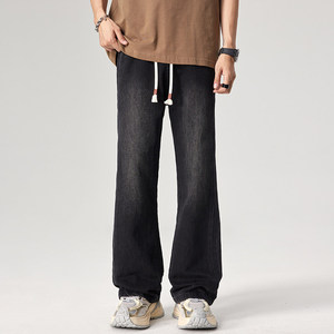 2026年春季微喇叭直筒牛仔拖地裤帅气青少年休闲裤子Z9851-P40特，男装休闲裤，星座509