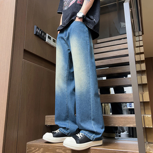 2025直筒牛仔裤男春宽松美式复古修身窄版潮牌高街裤子Z2506-P35图片