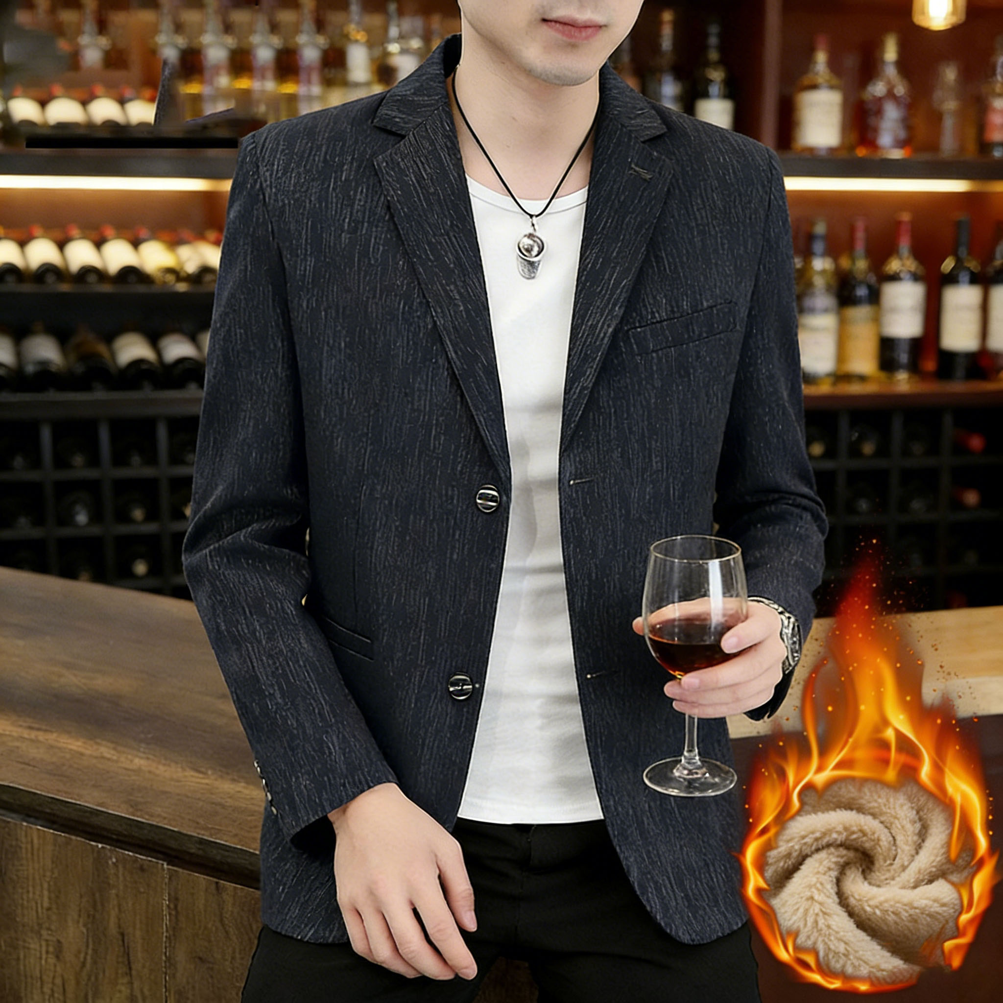 男休闲西装秋冬韩版修身商务单西外套高级感西服YZ08-P80/加绒P90，男装西服套装，星座509