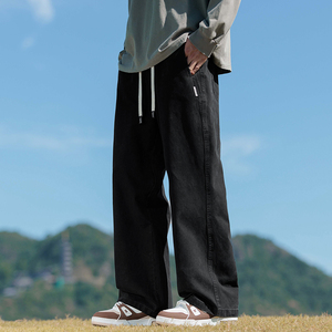 休闲裤男长裤纯棉美式高街男士裤子秋冬款宽松直筒裤子Z2301-P50图片