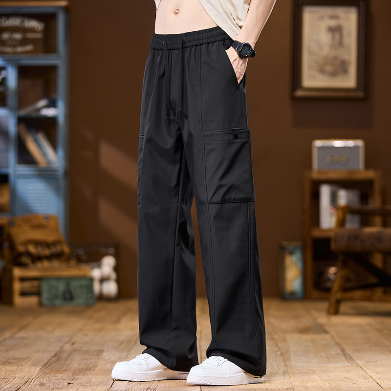休闲裤基础百搭高级感时尚潮流宽松运动户外工装裤男生Z9856-P45,男装休闲裤,星座509