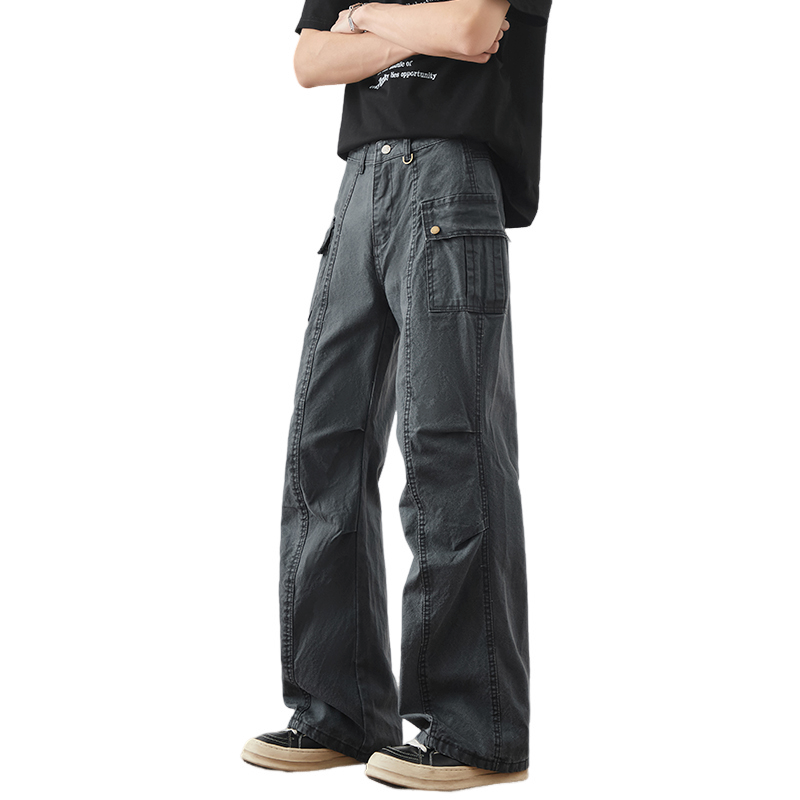美式cleanfit伐木裤男秋冬高街潮牌宽松直筒休闲工装裤YZ806-P65,男装工装外套,星座509