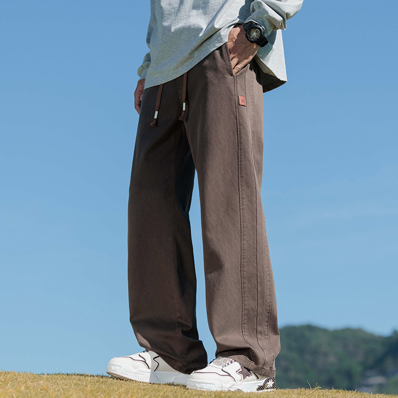 休闲裤男士秋季2024新款潮牌百搭宽松直筒工装阔腿长裤Z2346-P45,男装休闲裤,星座509
