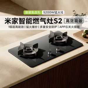小米米家智能燃气灶 S2高效能版家用厨房液化煤气灶猛火双灶内嵌