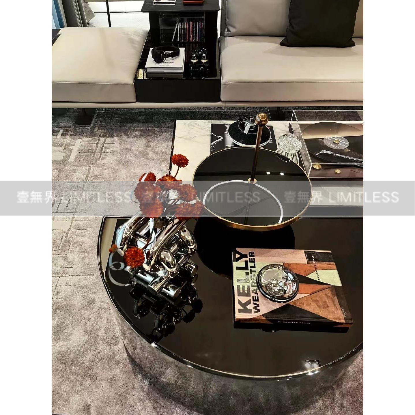 现代金属花艺组合唱片机样板间客厅茶几玄关柜装饰品高奢音响摆件