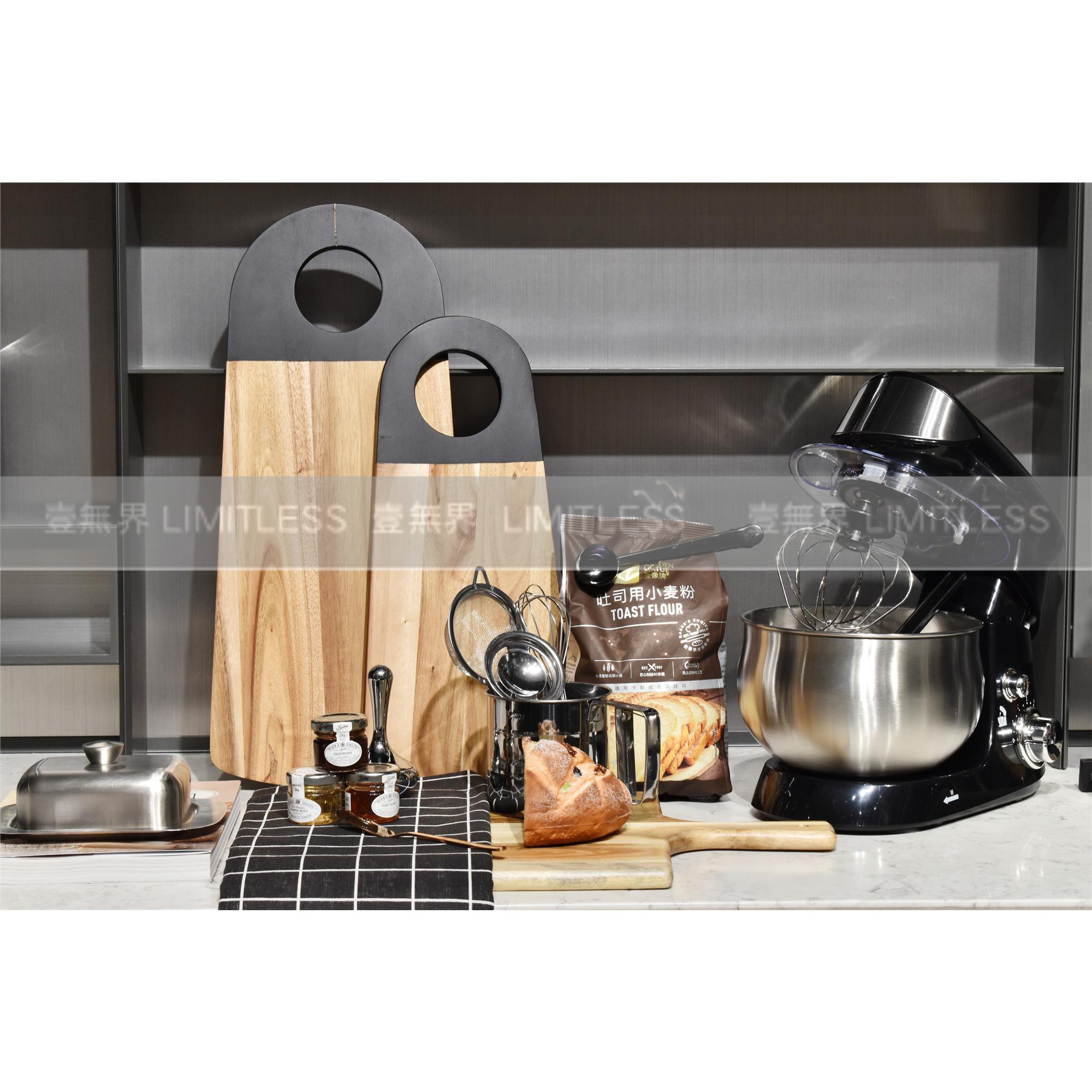 样板房厨房台面装饰烘焙面包主题组合摆件别墅料理机软装饰品