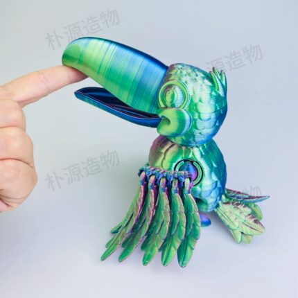 3d打印大嘴鸟巨嘴鸟仿真小鸟模型可活动关节摆件儿童玩具生日礼物