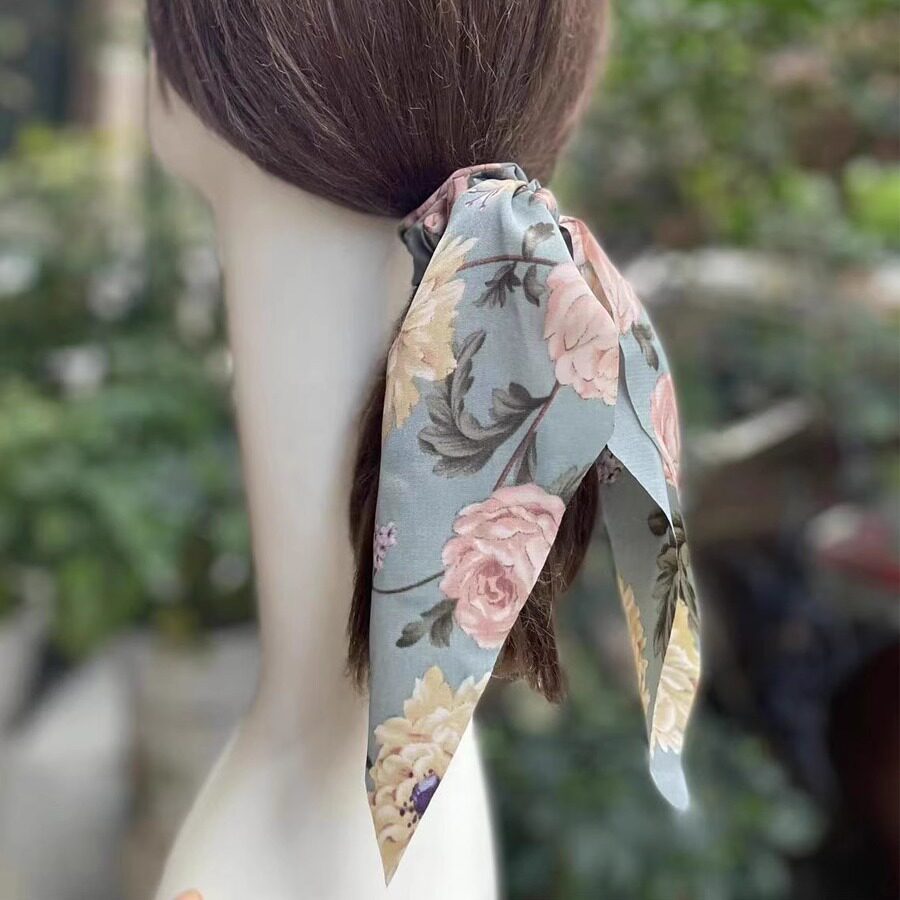 印花飘带发圈小碎花发绳