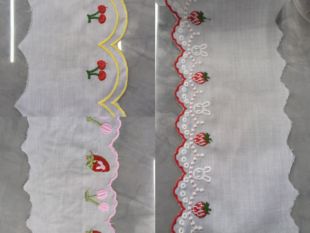 花边布边辅料 樱桃草莓刺绣棉布花边辅料布条 diy童装 家纺装 饰服装