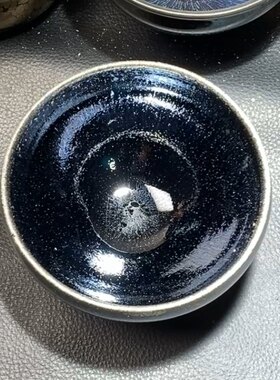 暨子文空心毫空心滴真柴烧传古堂底款钵型主人杯(沙粒)