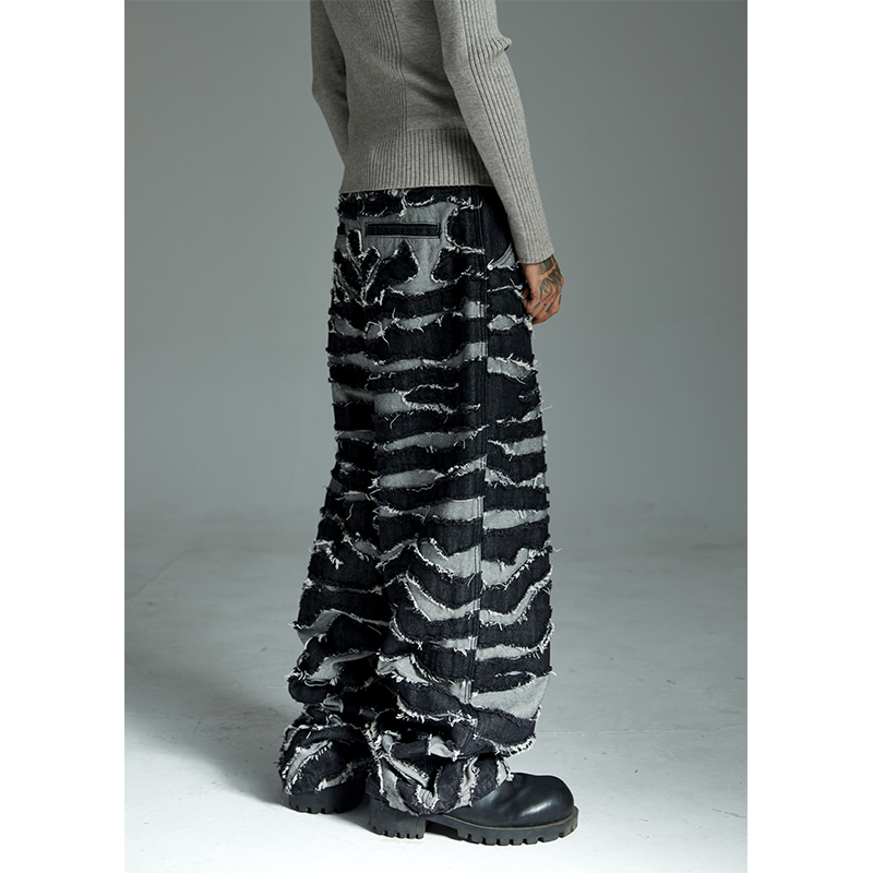 ATSF30重工艺贴布绣牛仔裤