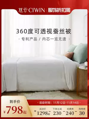 Ciyun 100% mulberry silk can see silk quilt authentic Spring and Autumn quilt thin double high-end quilt core air conditioning quilt