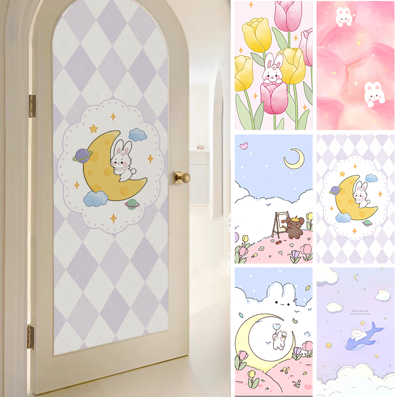 磨砂玻璃浴室窗贴纸卡通原创