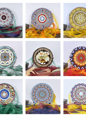 维吾尔族手鼓儿童古典舞蹈台演出手持道具上铃鼓敦煌飞天铃鼓唐风