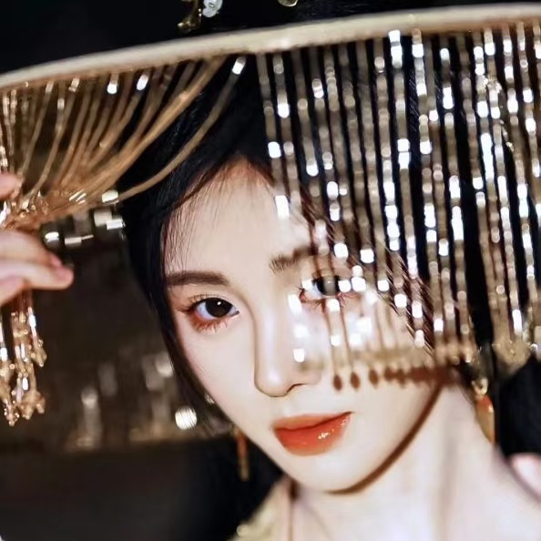 花间令鞠婧祎杨采薇同款流苏金色惟帽汉服古风汉服围帽帽子