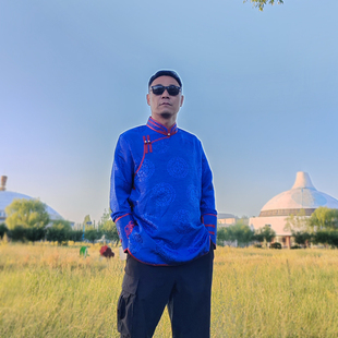 男士短款上衣酒店餐饮服务工作服蒙古袍男生活装日常蒙族外套新款