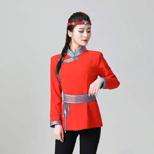 新款春秋蒙古服装短上衣外套手工盘扣女士蒙族工作服日常装民族风