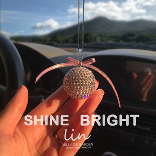 网红汽车挂件车内挂饰高档车载吊饰吊坠水晶球小车后视镜装 饰品女