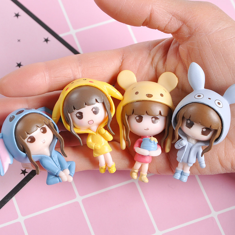 卡通公仔q版美少女奶油胶diy手机壳材料包手办玩偶配饰盲盒小q女