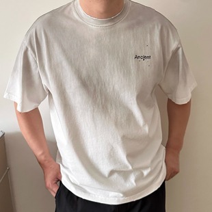 洗旧宽松廓版 潮款 加肥加大圆领男士 DAEVU大码 t恤半袖 夏季 短袖 男装