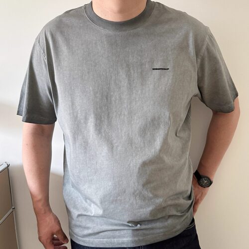 大依无忧大码男装夏季洗水灰色加肥加大圆领男士休闲短袖t恤半袖