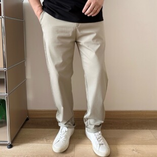 大依无忧春秋大码男装简约卡其色加肥加大男士棉布宽松直筒休闲裤