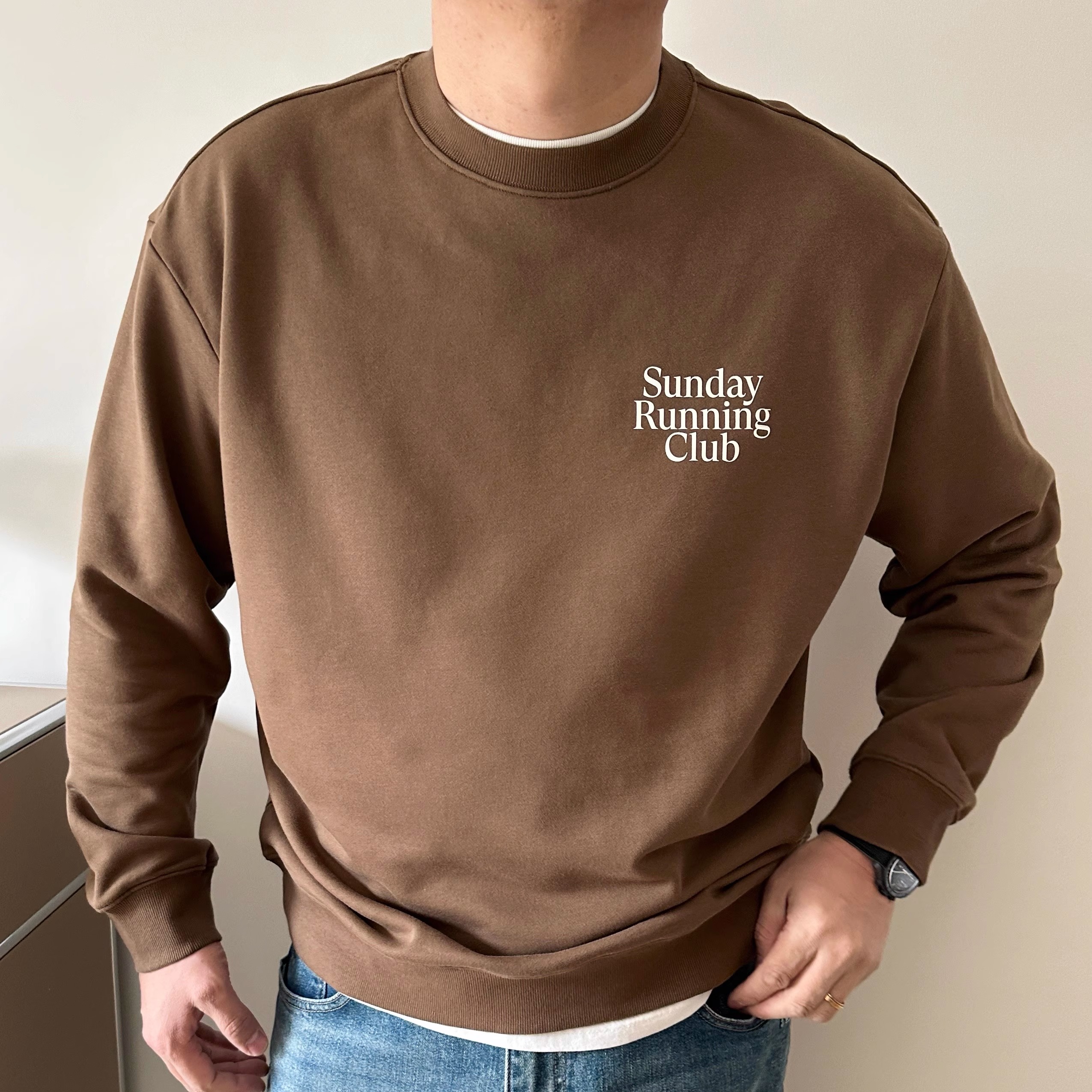 DAEVU大码男装春秋款字母美式休闲胖子加肥加大男款圆领长袖卫衣