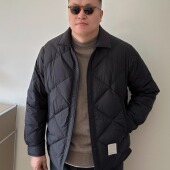 加肥加大男士 DAEVU大码 翻领羽绒服外套 轻薄菱形格衬衫 款 男装 冬季