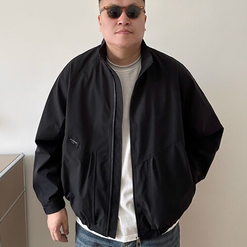 DAEVU大码男装春秋款简约帅气廓版加肥加大男款短款立领夹克外套
