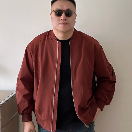 DAEVU大码男装春秋新款简约宽松加肥加大男款棒球领飞行夹克外套