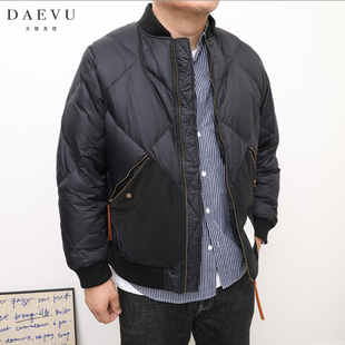棒球领短款 男士 羽绒服 菱形格日韩系潮胖子大号加肥加大码 冬新款
