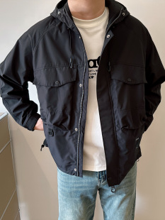 户外宽松潮胖子加肥加大男士 男装 连帽夹克外套 大码 大依无忧春新款