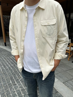 DAEVU春秋款杏色韩版潮胖子大号加肥加大码男士长袖休闲衬衫衬衣