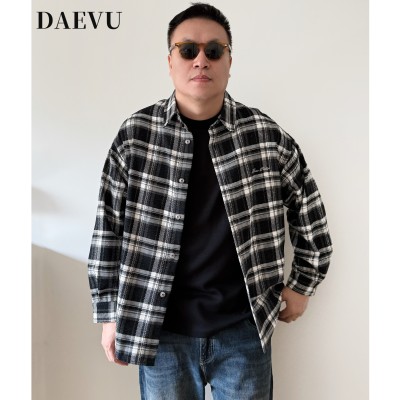 DAEVU格子厚实大码长袖衬衫外套
