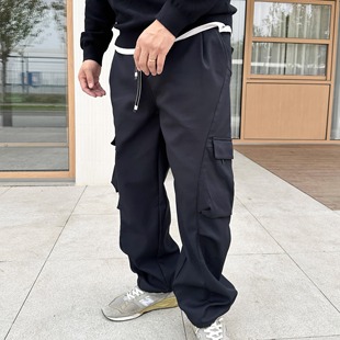 大依无忧大码男装冬款年青潮胖子加肥加大男士加绒阔腿休闲工装裤