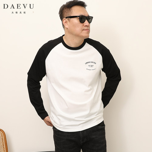 DAEVU长袖日韩大码插肩T恤